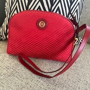 Pristine 70s Emilio Pucci Red Jacquard Crossbody Bag Quiet Luxury Old Money